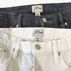 J Crew Vintage Straight Corduroy Pants Women 29 Gray White Bundle Preppy Autumn
